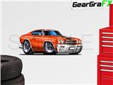 Chevelle SS 1970 36 inch Orange Wall Skin