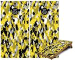 Cornhole Game Board Vinyl Skin Wrap Kit - Premium Laminated - WraptorCamo Digital Camo Yellow fits 24x48 game boards (GAMEBOARDS NOT INCLUDED)
