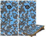 Cornhole Game Board Vinyl Skin Wrap Kit - Premium Laminated - WraptorCamo Old School Camouflage Camo Blue Medium fits 24x48 game boards (GAMEBOARDS NOT INCLUDED)