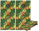Cornhole Game Board Vinyl Skin Wrap Kit - Premium Laminated - Famingos and Flowers Sage Green fits 24x48 game boards (GAMEBOARDS NOT INCLUDED)