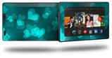 Bokeh Hearts Neon Teal - Decal Style Skin fits 2013 Amazon Kindle Fire HD 7 inch