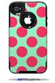 Kearas Polka Dots Pink And Blue - Decal Style Vinyl Skin fits Otterbox Commuter iPhone4/4s Case (CASE SOLD SEPARATELY)