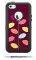 Plain Leaves On Burgundy - Decal Style Vinyl Skin fits Otterbox Defender iPhone 5C Case (CASE SOLD SEPARATELY)