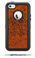 Folder Doodles Burnt Orange - Decal Style Vinyl Skin fits Otterbox Defender iPhone 5C Case (CASE SOLD SEPARATELY)