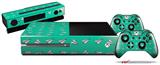 Paper Planes Turquoise - Holiday Bundle Decal Style Skin fits XBOX One Console Original, Kinect and 2 Controllers (XBOX SYSTEM NOT INCLUDED)