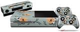 Poppy Orange Light Blue - Holiday Bundle Decal Style Skin fits XBOX One Console Original, Kinect and 2 Controllers (XBOX SYSTEM NOT INCLUDED)