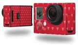 Hearts Red On White - Decal Style Skin fits GoPro Hero 3+ Camera (GOPRO NOT INCLUDED)