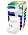 Decal Style Vinyl Skin compatible with Keurig K10 / K15 Mini Plus Coffee Makers Stripes Rainbow (KEURIG NOT INCLUDED)