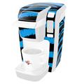 Decal Style Vinyl Skin compatible with Keurig K10 / K15 Mini Plus Coffee Makers Zebra Blue (KEURIG NOT INCLUDED)
