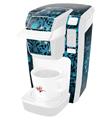 Decal Style Vinyl Skin compatible with Keurig K10 / K15 Mini Plus Coffee Makers Blue Flower Bomb Starry Night (KEURIG NOT INCLUDED)