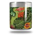 Skin Decal Wrap for Yeti Rambler Lowball - Famingos and Flowers Sage Green