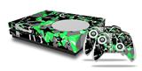 WraptorSkinz Decal Skin Wrap Set works with 2016 and newer XBOX One S Console and 2 Controllers SceneKid Green