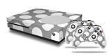 WraptorSkinz Decal Skin Wrap Set works with 2016 and newer XBOX One S Console and 2 Controllers Kearas Polka Dots Whtie On Gray
