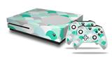 WraptorSkinz Decal Skin Wrap Set works with 2016 and newer XBOX One S Console and 2 Controllers Brushed Circles Seafoam