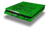 Vinyl Decal Skin Wrap compatible with Sony PlayStation 4 Slim Console Folder Doodles Green (PS4 NOT INCLUDED)