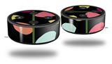 Skin Wrap Decal Set 2 Pack for Amazon Echo Dot 2 - Plain Leaves On Black (2nd Generation ONLY - Echo NOT INCLUDED)