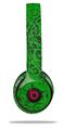 WraptorSkinz Skin Decal Wrap compatible with Beats Solo 2 and Solo 3 Wireless Headphones Folder Doodles Green (HEADPHONES NOT INCLUDED)