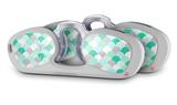 Decal Style Vinyl Skin Wrap 2 Pack for Nooz Glasses Rectangle Case Brushed Circles Seafoam (NOOZ NOT INCLUDED) by WraptorSkinz