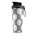 Skin Wrap Decal for IceShaker 2nd Gen 26oz Kearas Polka Dots Whtie On Gray (SHAKER NOT INCLUDED)