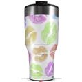 Skin Wrap Decal for 2017 RTIC Tumblers 40oz Rainbow Lips White (TUMBLER NOT INCLUDED)