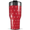 Skin Wrap Decal for 2017 RTIC Tumblers 40oz Hearts Red On White (TUMBLER NOT INCLUDED)
