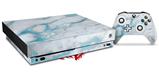 Skin Wrap for XBOX One X Console and Controller Mint Gilded Marble