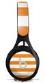 WraptorSkinz Skin Decal Wrap compatible with Beats EP Headphones Psycho Stripes Orange and White Skin Only HEADPHONES NOT INCLUDED