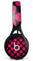 WraptorSkinz Skin Decal Wrap compatible with Beats EP Headphones Kearas Polka Dots Pink On Black Skin Only HEADPHONES NOT INCLUDED