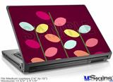 Laptop Skin (Medium) - Plain Leaves On Burgundy