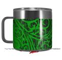 Skin Decal Wrap for Yeti Coffee Mug 14oz Folder Doodles Green - 14 oz CUP NOT INCLUDED by WraptorSkinz