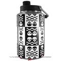 Skin Decal Wrap for Yeti 1 Gallon Jug Skull And Crossbones Pattern Bw - JUG NOT INCLUDED by WraptorSkinz