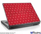 Laptop Skin (Small) - Hearts Red On White