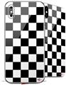 2 Decal style Skin Wraps set for Apple iPhone X and XS Checkers White