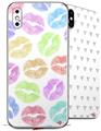 2 Decal style Skin Wraps set for Apple iPhone X and XS Rainbow Lips White