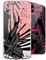 2 Decal style Skin Wraps set for Apple iPhone X and XS Baja 0040 Pink