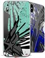 2 Decal style Skin Wraps set for Apple iPhone X and XS Baja 0040 Seafoam Green