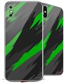 2 Decal style Skin Wraps set for Apple iPhone X and XS Jagged Camo Green