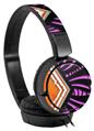 Decal style Skin Wrap for Sony MDR ZX110 Headphones Black Waves Orange Hot Pink (HEADPHONES NOT INCLUDED)