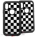 2x Decal style Skin Wrap Set compatible with Otterbox Defender iPhone X and Xs Case - Checkers White (CASE NOT INCLUDED)
