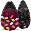 Skin Decal Wrap 2 Pack compatible with Suorin Drop Plain Leaves On Burgundy VAPE NOT INCLUDED