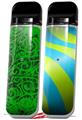 Skin Decal Wrap 2 Pack for Smok Novo v1 Folder Doodles Green VAPE NOT INCLUDED