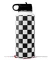 Skin Wrap Decal compatible with Hydro Flask Wide Mouth Bottle 32oz Checkers White (BOTTLE NOT INCLUDED)