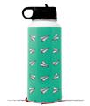 Skin Wrap Decal compatible with Hydro Flask Wide Mouth Bottle 32oz Paper Planes Turquoise (BOTTLE NOT INCLUDED)