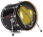 Decal Skin works with most 24" Bass Kick Drum Heads Barbwire Heart Yellow - DRUM HEAD NOT INCLUDED