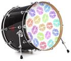 Decal Skin works with most 26" Bass Kick Drum Heads Rainbow Lips White - DRUM HEAD NOT INCLUDED