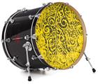 Decal Skin works with most 26" Bass Kick Drum Heads Folder Doodles Yellow - DRUM HEAD NOT INCLUDED
