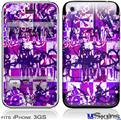 iPhone 3GS Skin - Purple Checker Graffiti