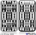 iPhone 3GS Skin - Skull And Crossbones Pattern Bw