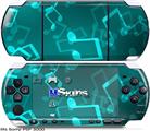 Sony PSP 3000 Skin - Bokeh Music Neon Teal