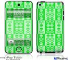 iPod Touch 4G Decal Style Vinyl Skin - Skull And Crossbones Pattern Green